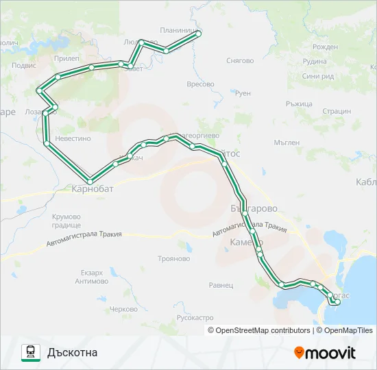 ПВ 30153 Train Line Map
