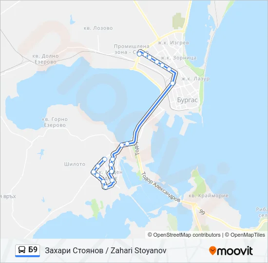 Б9 Bus Line Map