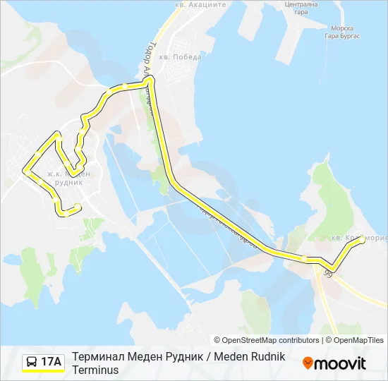 Автобус 17А: карта маршрута