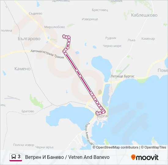 3 Bus Line Map