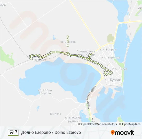 7 автобус Карта на Линията