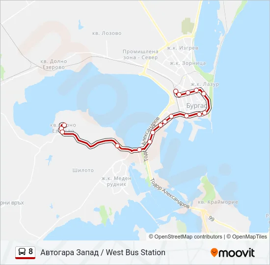 8 Bus Line Map