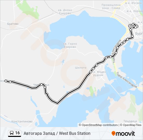 16 bus Line Map
