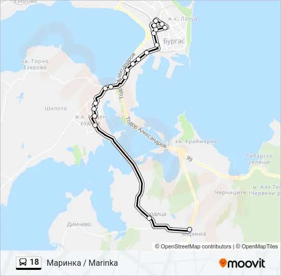 18 Bus Line Map