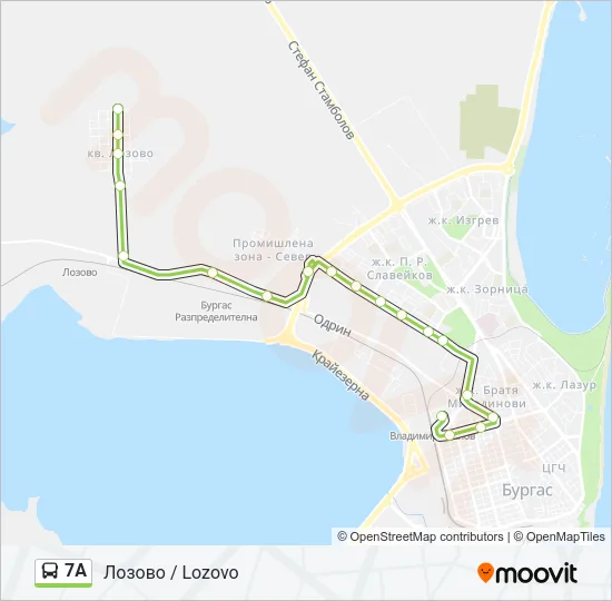 7А Bus Line Map
