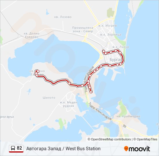 82 bus Line Map