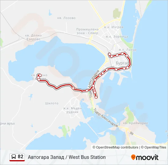 82 Bus Line Map