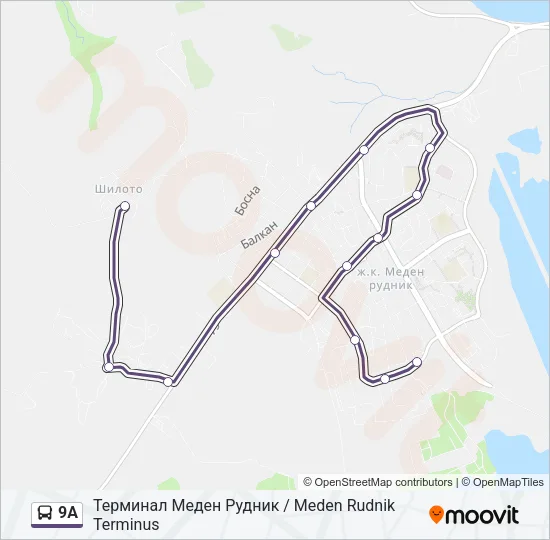 Автобус 9А: карта маршрута