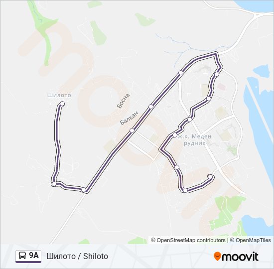 9А bus Line Map