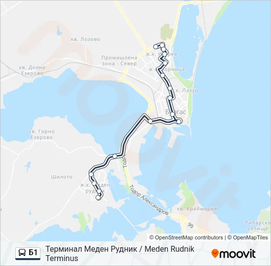 Б1 Bus Line Map