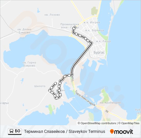 Автобус БО: карта маршрута