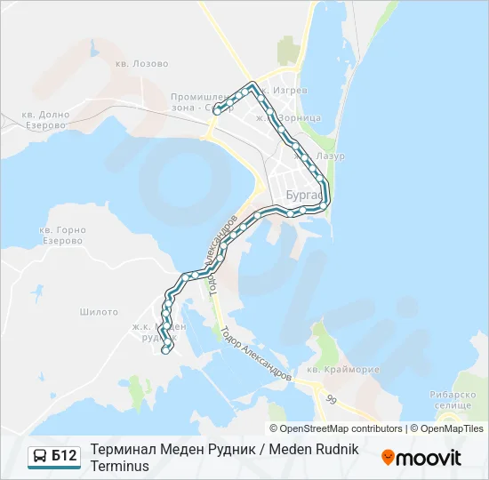 Б12 Bus Line Map