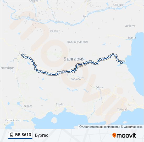 БВ 8613 Train Line Map