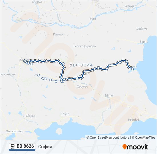 БВ 8626 Train Line Map