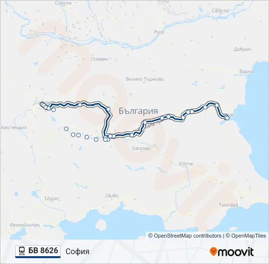 БВ 8626 Train Line Map