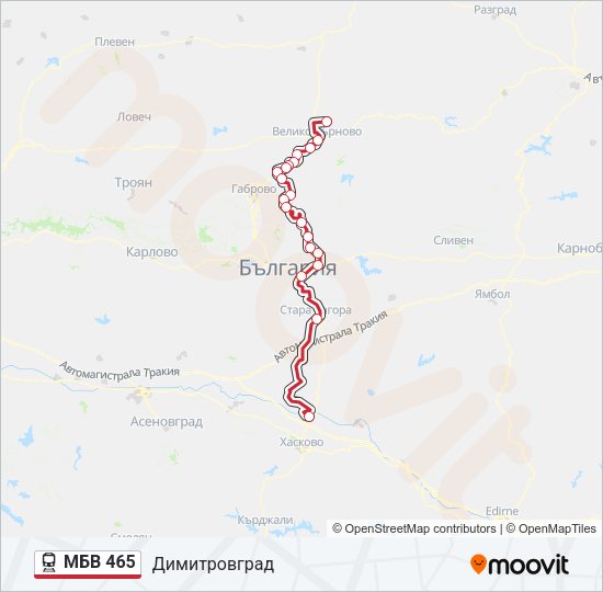 МБВ 465 Train Line Map
