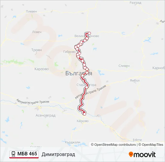 МБВ 465 Train Line Map
