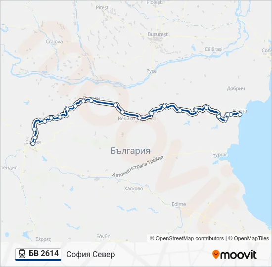 БВ 2614 Train Line Map