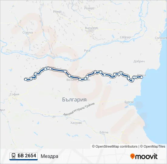 БВ 2654 Train Line Map