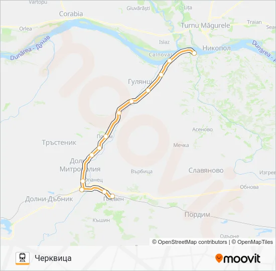 КПВ 23204 влак Карта на Линията