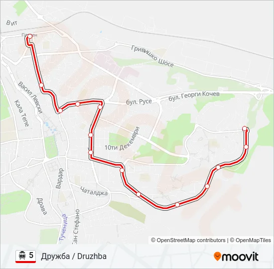 5 Trolleybus Line Map