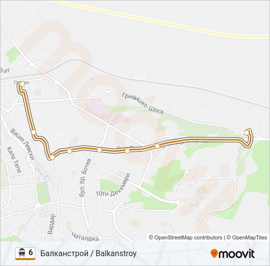6 тролейбус Карта на Линията