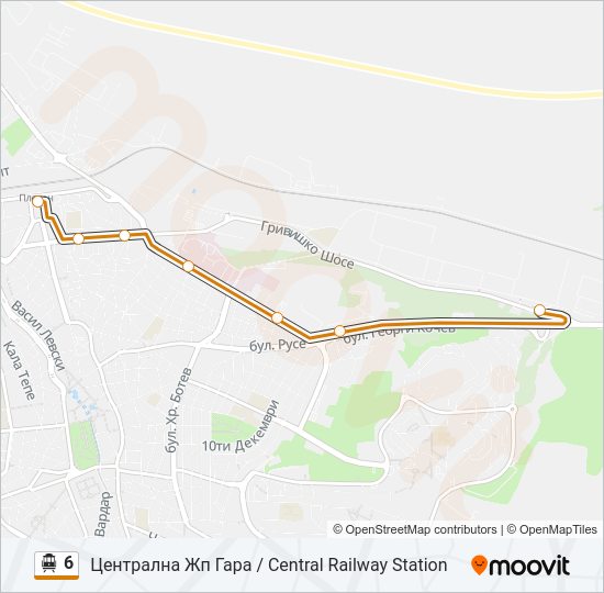 6 тролейбус Карта на Линията
