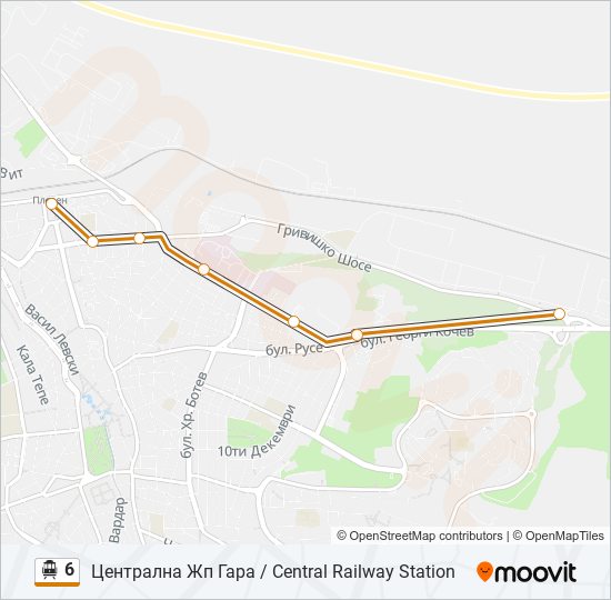 Маршрут 6: Расписание, Карты И Остановки - Централна Жп Гара.