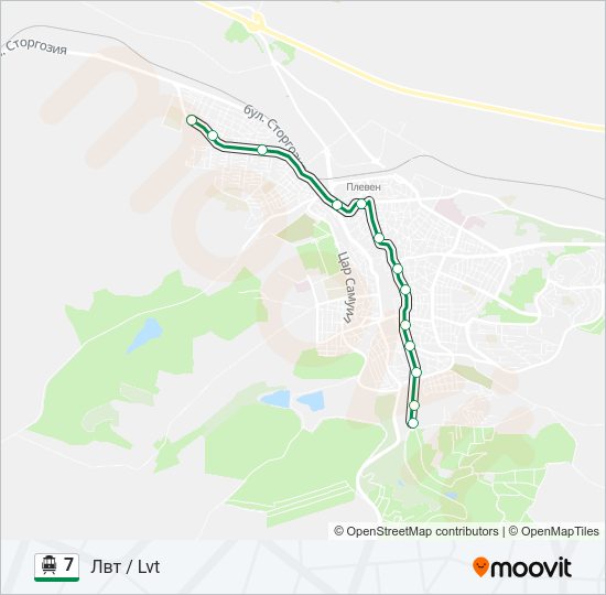 7 тролейбус Карта на Линията