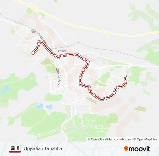 8 Trolleybus Line Map