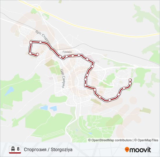 8 тролейбус Карта на Линията