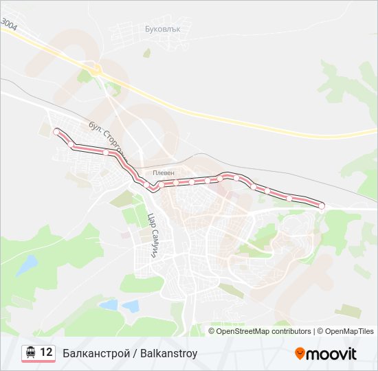 Троллейбус 12: карта маршрута