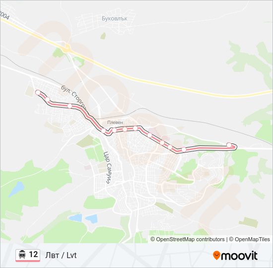 12 тролейбус Карта на Линията