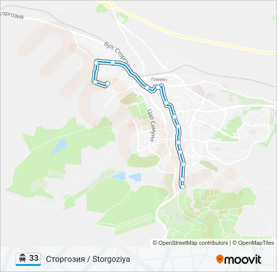 Троллейбус 33: карта маршрута