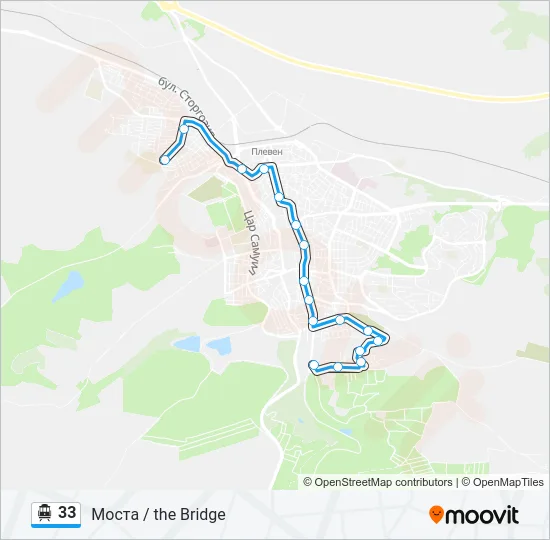 33 Trolleybus Line Map