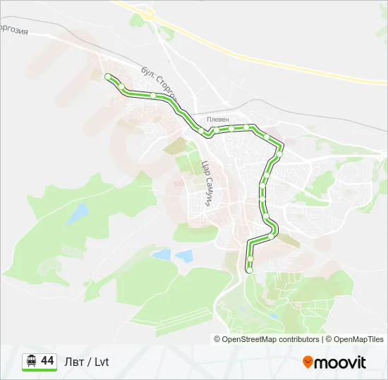 44 Trolleybus Line Map