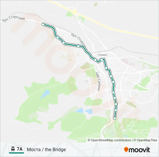7А Trolleybus Line Map