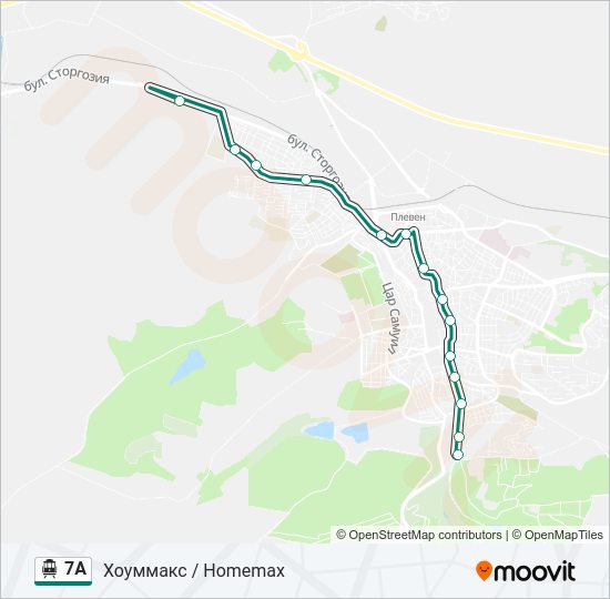 7А тролейбус Карта на Линията