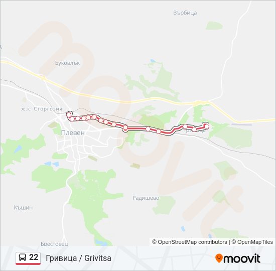 Автобус 22: карта маршрута