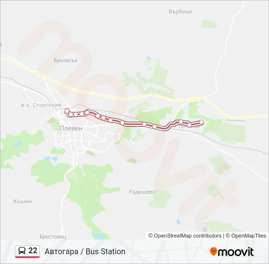 22 Bus Line Map