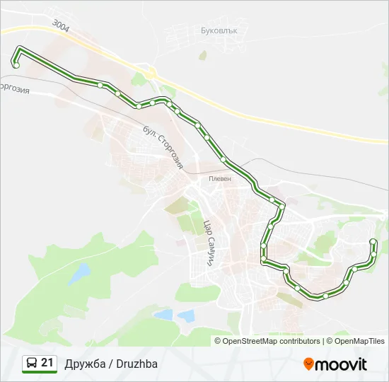 21 Bus Line Map