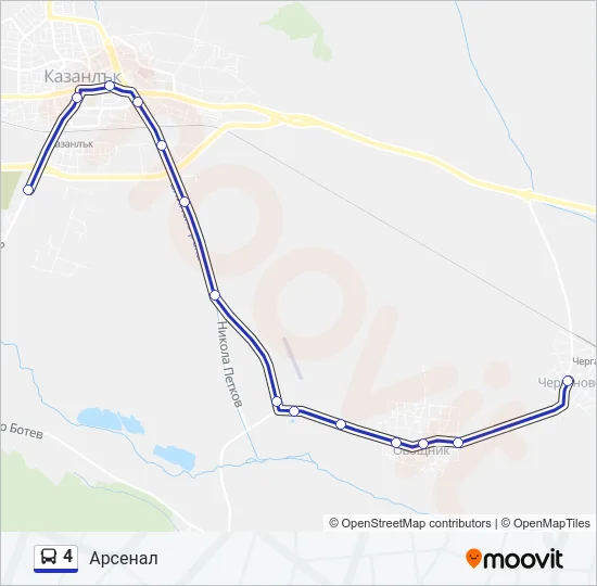 Автобус 4: карта маршрута