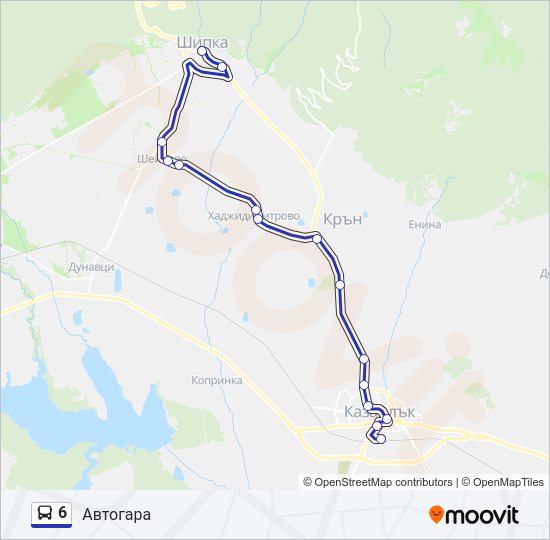 6 автобус Карта на Линията