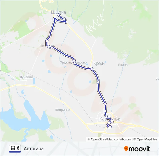 Автобус 6: карта маршрута