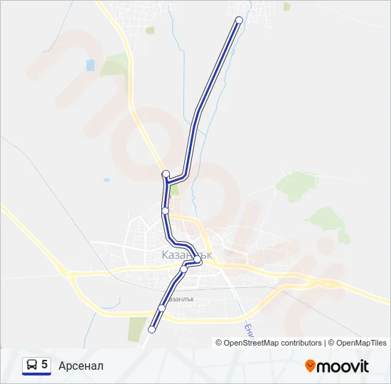 Автобус 5: карта маршрута