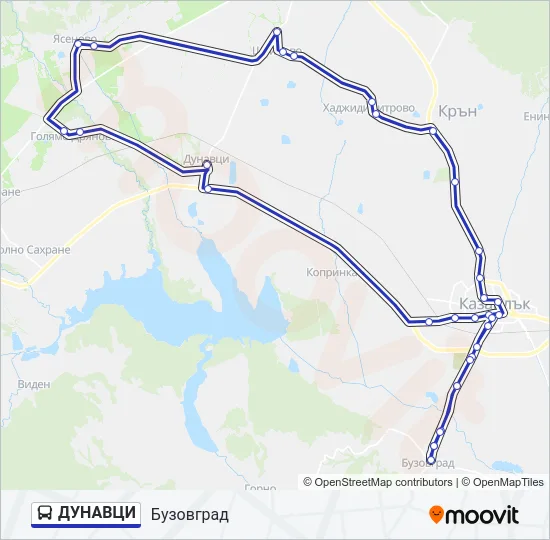 ДУНАВЦИ Bus Line Map