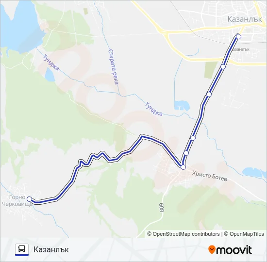 СРЕДНОГОРОВО Bus Line Map