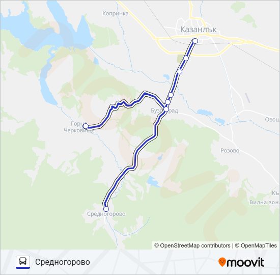 СРЕДНОГОРОВО Bus Line Map
