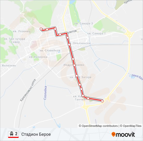 2 тролейбус Карта на Линията