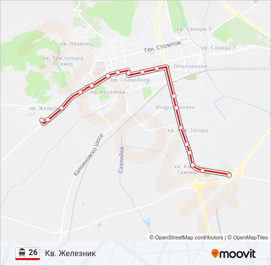 26 тролейбус Карта на Линията